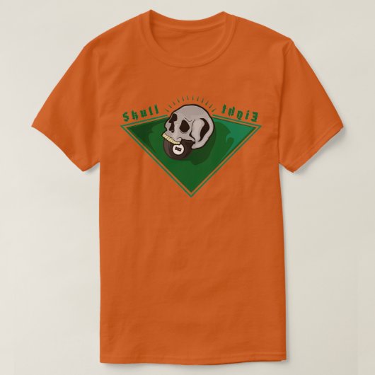 zwarte schedel 8balpool t-shirt (Design voorkant)