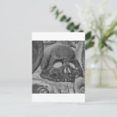 Zwarte schedel briefkaart (Staand voorkant)