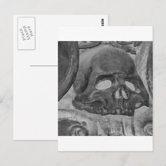 Zwarte schedel briefkaart (Voorkant / Achterkant)