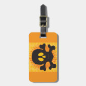 Zwarte schedel en kruisbeenderen bagagelabel (Voorkant verticaal)