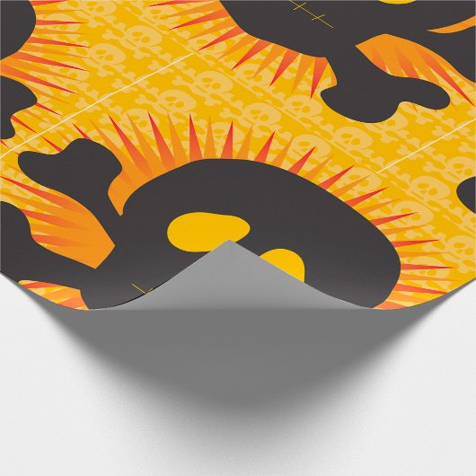 Zwarte schedel en kruisbeenderen cadeaupapier