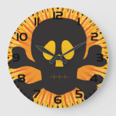 Zwarte schedel en kruisbeenderen grote klok (Voorkant)