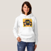 Zwarte schedel en kruisbeenderen hoodie (Voorkant volledig)