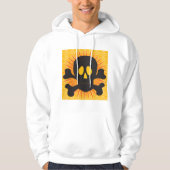 Zwarte schedel en kruisbeenderen Mannen Hoodie (Voorkant)
