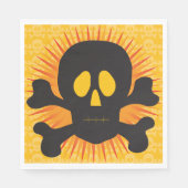 Zwarte schedel en kruisbeenderen servet (Voorkant)
