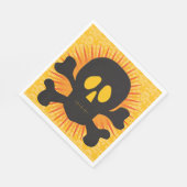 Zwarte schedel en kruisbeenderen servet (Hoek)