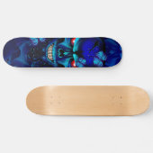 Zwarte schedel en Rozen skateboard (Horizontaal)