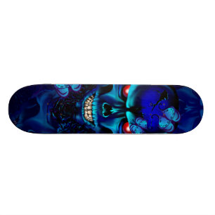Zwarte schedel en Rozen skateboard