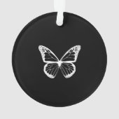 Zwarte schedel en vlinder Ornament (achterkant)