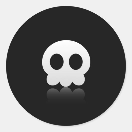 Zwarte schedel gezicht ronde Sticker (Voorkant)