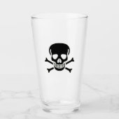 Zwarte Schedel glazen tumbler (Voorkant)