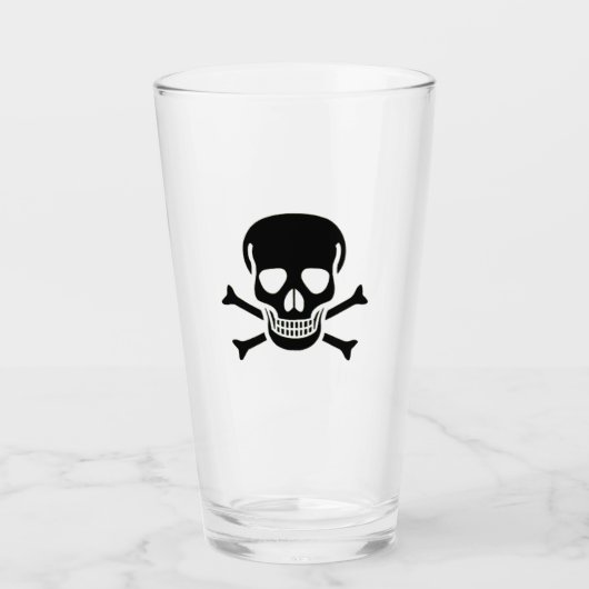 Zwarte Schedel glazen tumbler (Voorkant)