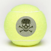 Zwarte Schedel grijs Penn tennisballen (Voorkant)
