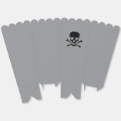 Zwarte Schedel grijze popcorn dozen Bedankdoosjes (Ongevouwen)