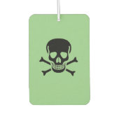 Zwarte Schedel groene auto luchtverfrisser (Voorkant)