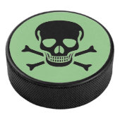 Zwarte Schedel groene hockey puck (3/4)