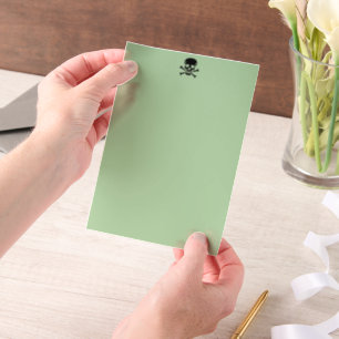 Zwarte Schedel groene vellum papieren Uitnodigingen
