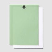 Zwarte Schedel groene vellum papieren Vellum Uitnodigingen (Offset)