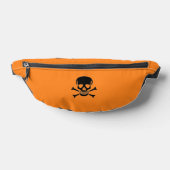 Zwarte schedel heuptasje oranje (Liggend)