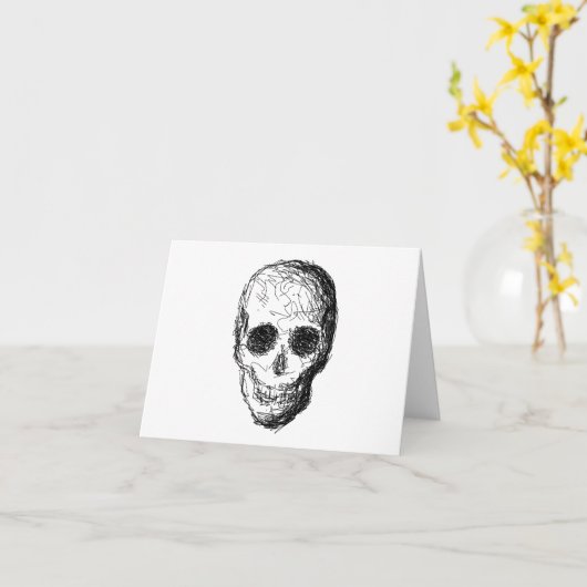 Zwarte schedel. kaart (Gele Bloem)