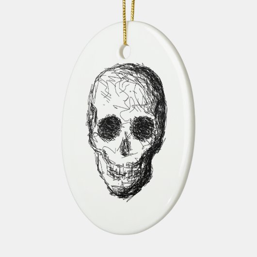 Zwarte schedel. keramisch ornament (Links)