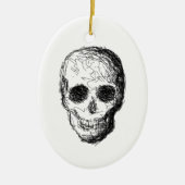 Zwarte schedel. keramisch ornament (Voorkant)