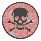 Zwarte Schedel lava hockey puck (Voorkant)