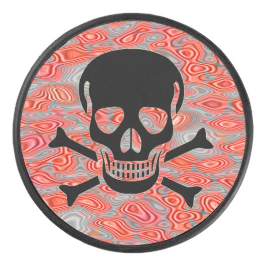 Zwarte Schedel lava hockey puck (Voorkant)