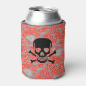 Zwarte schedel Lava koelbox 2 kant Blikjeskoeler (Blikje Voorkant)