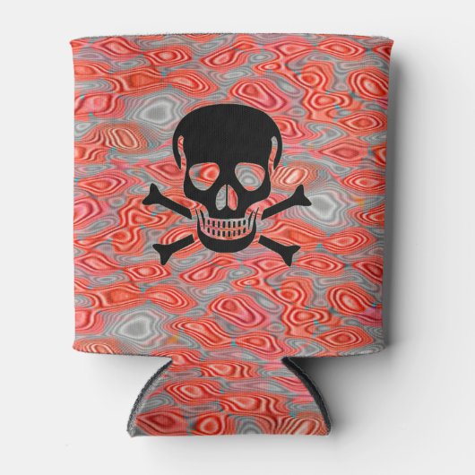 Zwarte schedel Lava koelbox 2 kant Blikjeskoeler (Voorkant)