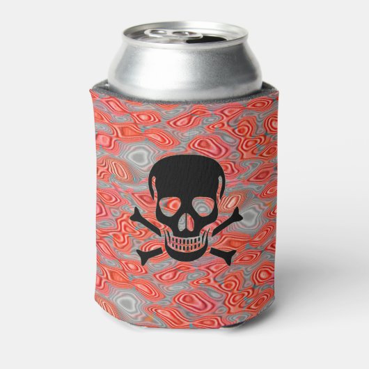 Zwarte schedel Lava koelbox 2 kant Blikjeskoeler (Blikje Achterkant)