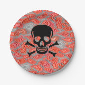 Zwarte schedel Lava papier borden Papieren Bordje (Voorkant)