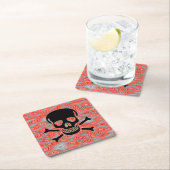 Zwarte Schedel Lava papier drink onderzetters (Insitu)