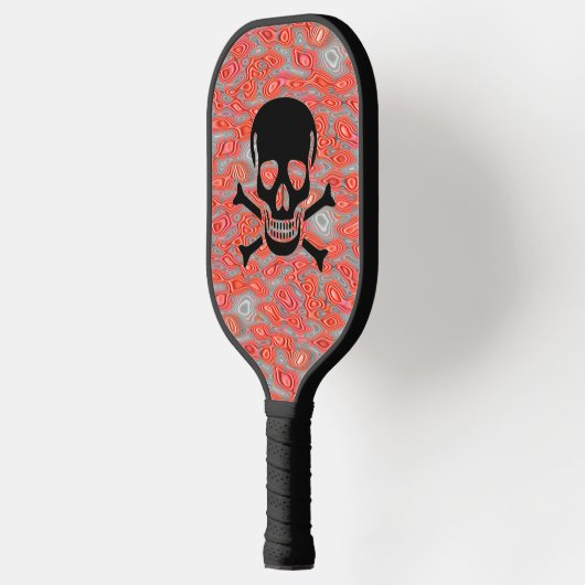 Zwarte schedel Lava pickleball paddle (Links)