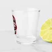 Zwarte schedel met bloemen shot glas (Rechts)