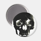 Zwarte schedel - Negatief Afbeelding Magneet (Voorkant / Achterkant)