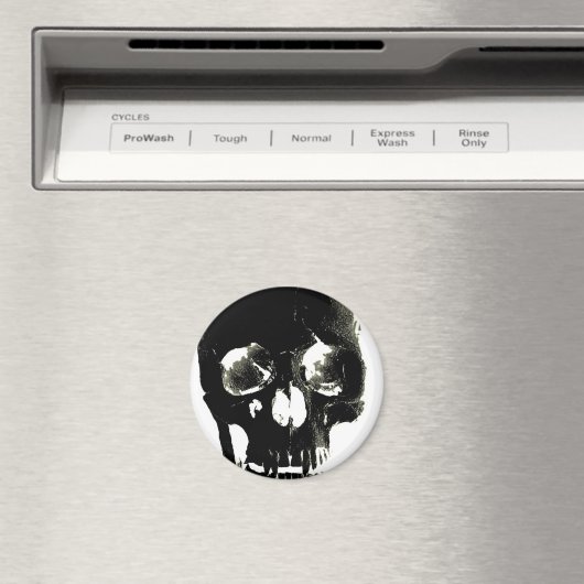 Zwarte schedel - Negatief Afbeelding Magneet (Insitu (Vaatwasser))