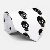 Zwarte schedel - Negatief Afbeelding Stropdas (Opgerold)