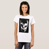 Zwarte schedel - Negatief Afbeelding T-shirt (Voorkant volledig)