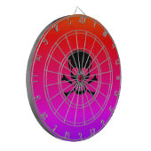 Zwarte schedel neon dartboard dartbord (Voorkant Links)