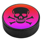 Zwarte Schedel neon hockey puck (3/4)