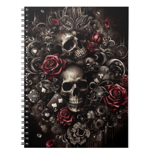 Zwarte schedel notitieboek (Voorkant)
