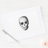 Zwarte schedel. rechthoekige sticker (Envelop)