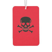 Zwarte Schedel rode auto luchtverfrisser (Achterkant)