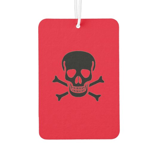 Zwarte Schedel rode auto luchtverfrisser (Achterkant)