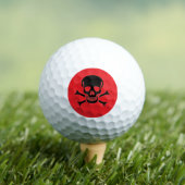 Zwarte Schedel rode waarde golfballen 3-pack (Insitu Shirt)