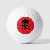 Zwarte Schedel rode waarde golfballen 3-pack (Voorkant)