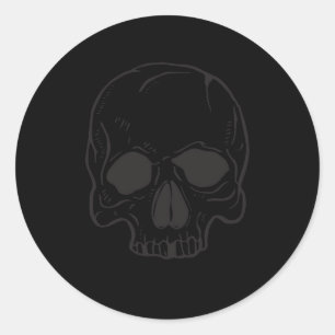 Zwarte Schedel Rots Ster Koel Zwarte Verjaardagsfe Ronde Sticker