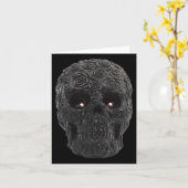 Zwarte schedel Rozen Gotische Bloemen Halloween Ko Kaart (Gele Bloem)