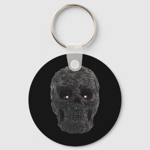 Zwarte schedel Rozen Gotische Bloemen Halloween Ko Sleutelhanger